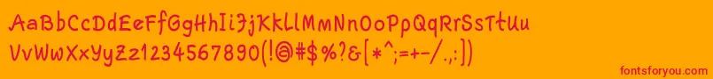 EscriptLtBoldNarrow Font – Red Fonts on Orange Background