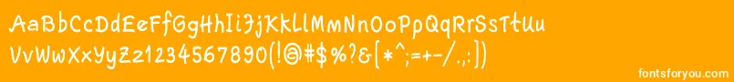 フォントEscriptLtBoldNarrow – オレンジの背景に白い文字