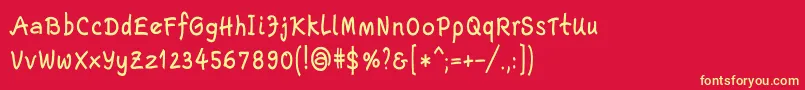 Fonte EscriptLtBoldNarrow – fontes amarelas em um fundo vermelho