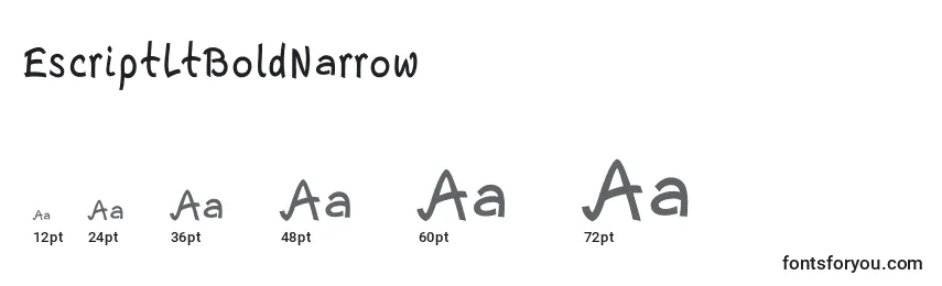Größen der Schriftart EscriptLtBoldNarrow
