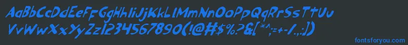 フォントOzyv2i – 黒い背景に青い文字
