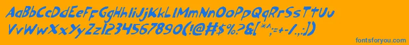 Шрифт Ozyv2i – синие шрифты на оранжевом фоне