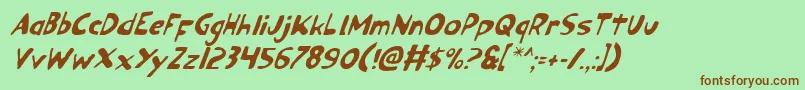 Ozyv2i Font – Brown Fonts on Green Background