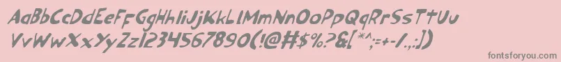 Ozyv2i-Schriftart – Graue Schriften auf rosa Hintergrund
