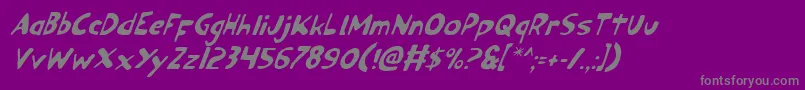 Ozyv2i-Schriftart – Graue Schriften auf violettem Hintergrund