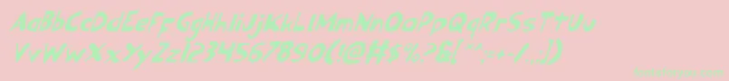 Ozyv2i Font – Green Fonts on Pink Background