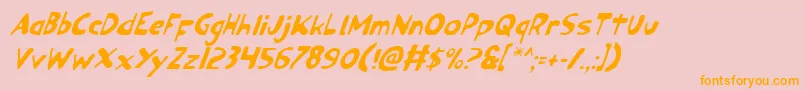 Ozyv2i-Schriftart – Orangefarbene Schriften auf rosa Hintergrund