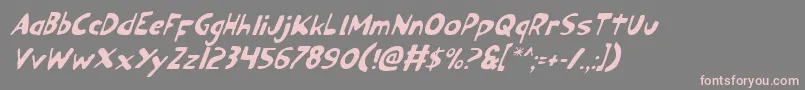 フォントOzyv2i – 灰色の背景にピンクのフォント