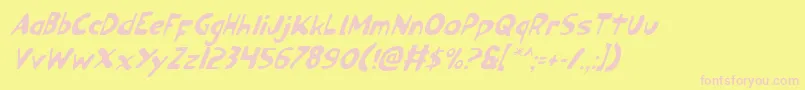 Ozyv2i-fontti – vaaleanpunaiset fontit keltaisella taustalla