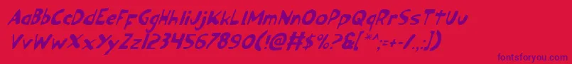 Ozyv2i Font – Purple Fonts on Red Background