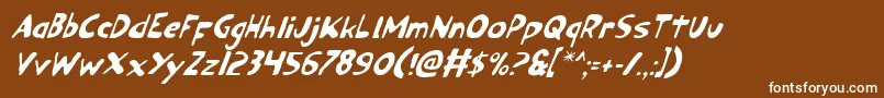 Шрифт Ozyv2i – белые шрифты на коричневом фоне