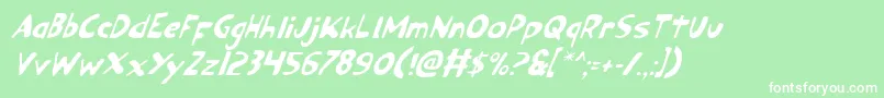 フォントOzyv2i – 緑の背景に白い文字