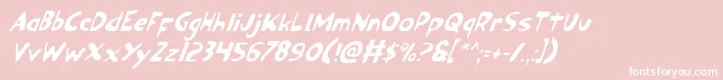 Шрифт Ozyv2i – белые шрифты на розовом фоне