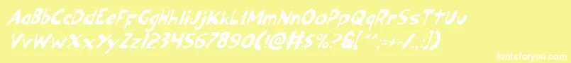 Ozyv2i Font – White Fonts on Yellow Background