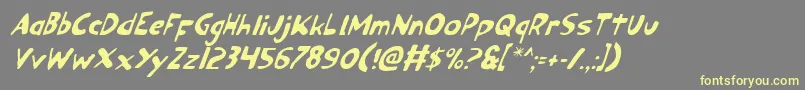 Ozyv2i-fontti – keltaiset fontit harmaalla taustalla