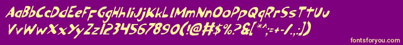 Ozyv2i-fontti – keltaiset fontit violetilla taustalla