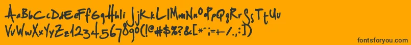 Splurgeb-Schriftart – Schwarze Schriften auf orangefarbenem Hintergrund