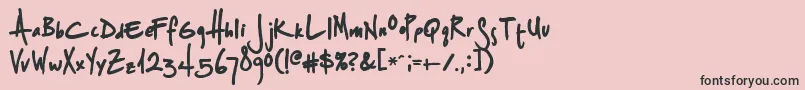 フォントSplurgeb – ピンクの背景に黒い文字