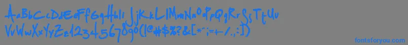 フォントSplurgeb – 灰色の背景に青い文字