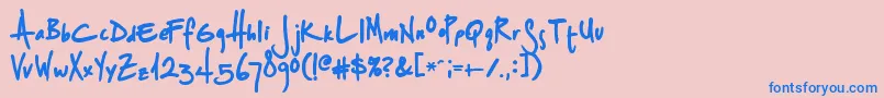 Splurgeb Font – Blue Fonts on Pink Background