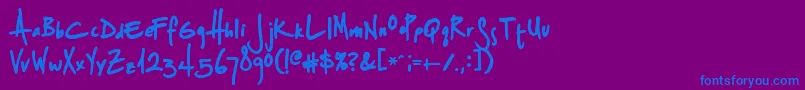 フォントSplurgeb – 紫色の背景に青い文字
