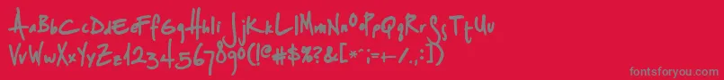 フォントSplurgeb – 赤い背景に灰色の文字