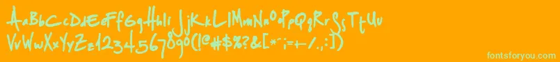 フォントSplurgeb – オレンジの背景に緑のフォント