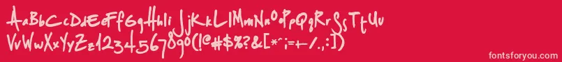 フォントSplurgeb – 赤い背景にピンクのフォント