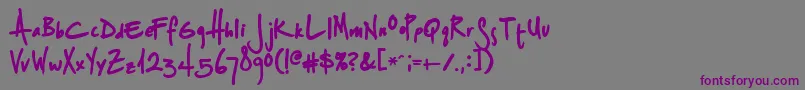 Splurgeb-fontti – violetit fontit harmaalla taustalla