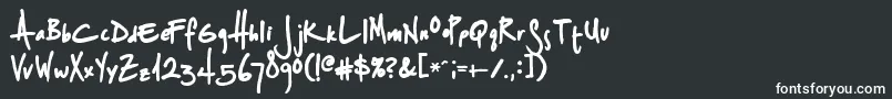 Splurgeb-fontti – valkoiset fontit mustalla taustalla