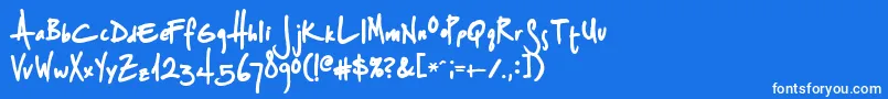 Splurgeb Font – White Fonts on Blue Background