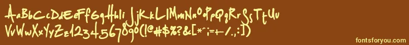 Splurgeb-fontti – keltaiset fontit ruskealla taustalla