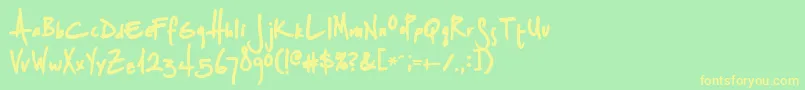 Splurgeb-fontti – keltaiset fontit vihreällä taustalla