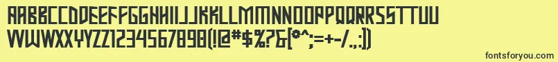 フォントMastodonBold – 黒い文字の黄色い背景