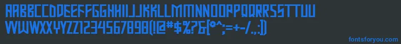 MastodonBold-Schriftart – Blaue Schriften auf schwarzem Hintergrund