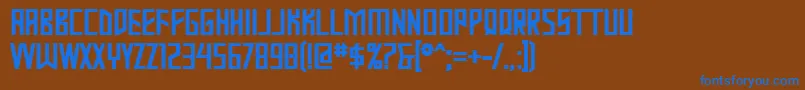 MastodonBold Font – Blue Fonts on Brown Background