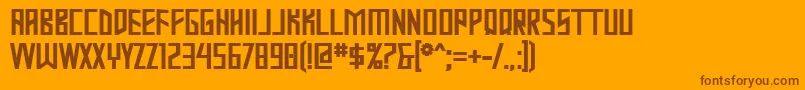 MastodonBold-Schriftart – Braune Schriften auf orangefarbenem Hintergrund