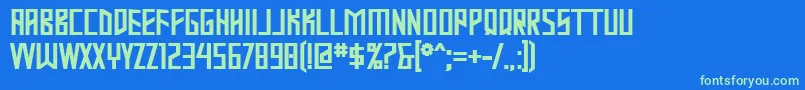 MastodonBold Font – Green Fonts on Blue Background