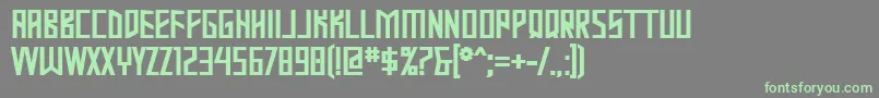 MastodonBold-Schriftart – Grüne Schriften auf grauem Hintergrund