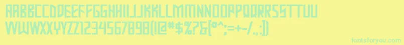 MastodonBold Font – Green Fonts on Yellow Background