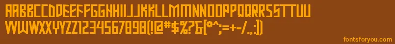 MastodonBold Font – Orange Fonts on Brown Background