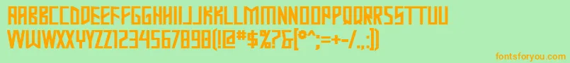 MastodonBold-Schriftart – Orangefarbene Schriften auf grünem Hintergrund