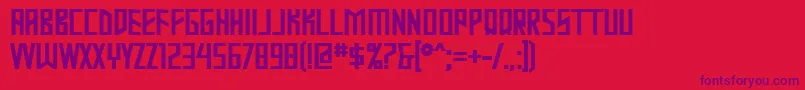 MastodonBold-Schriftart – Violette Schriften auf rotem Hintergrund