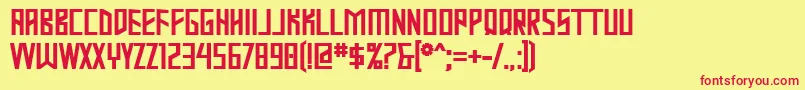 MastodonBold Font – Red Fonts on Yellow Background