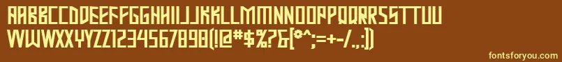 Fonte MastodonBold – fontes amarelas em um fundo marrom