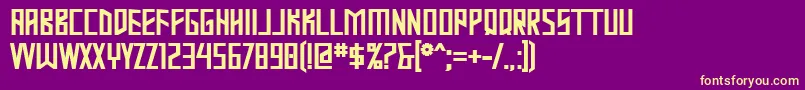 MastodonBold-Schriftart – Gelbe Schriften auf violettem Hintergrund