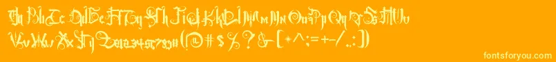 フォントBaltimoregoth – オレンジの背景に黄色の文字