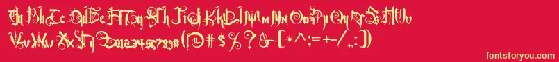 Baltimoregoth Font – Yellow Fonts on Red Background