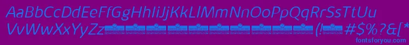 KabrioAlternateLightItalicTrial Font – Blue Fonts on Purple Background