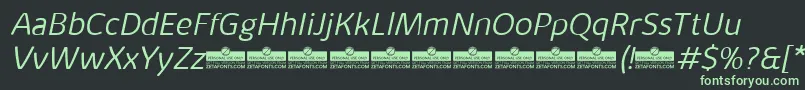 KabrioAlternateLightItalicTrial Font – Green Fonts on Black Background